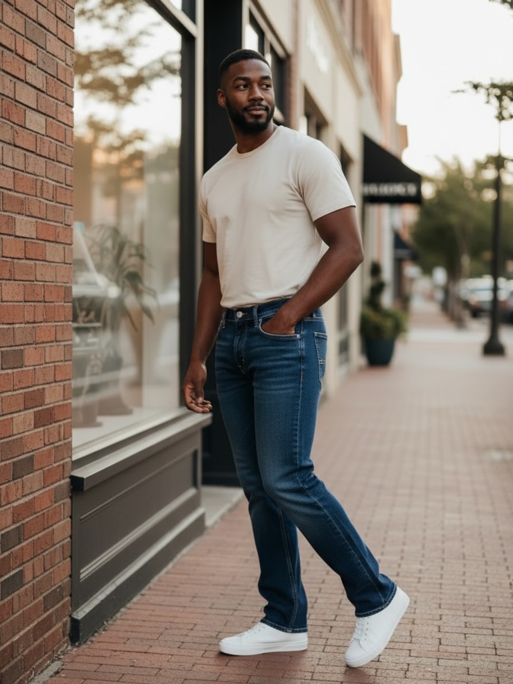 True Religion Dark Blue Denim Jeans with Contrast Stitching
